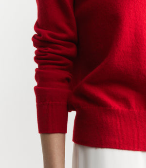Signature Cashmere V-Neck - Red