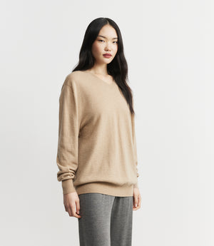Signature Relaxed Cashmere V-Neck - Birch