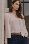 Essential Cashmere V Cardigan - Powder Pink