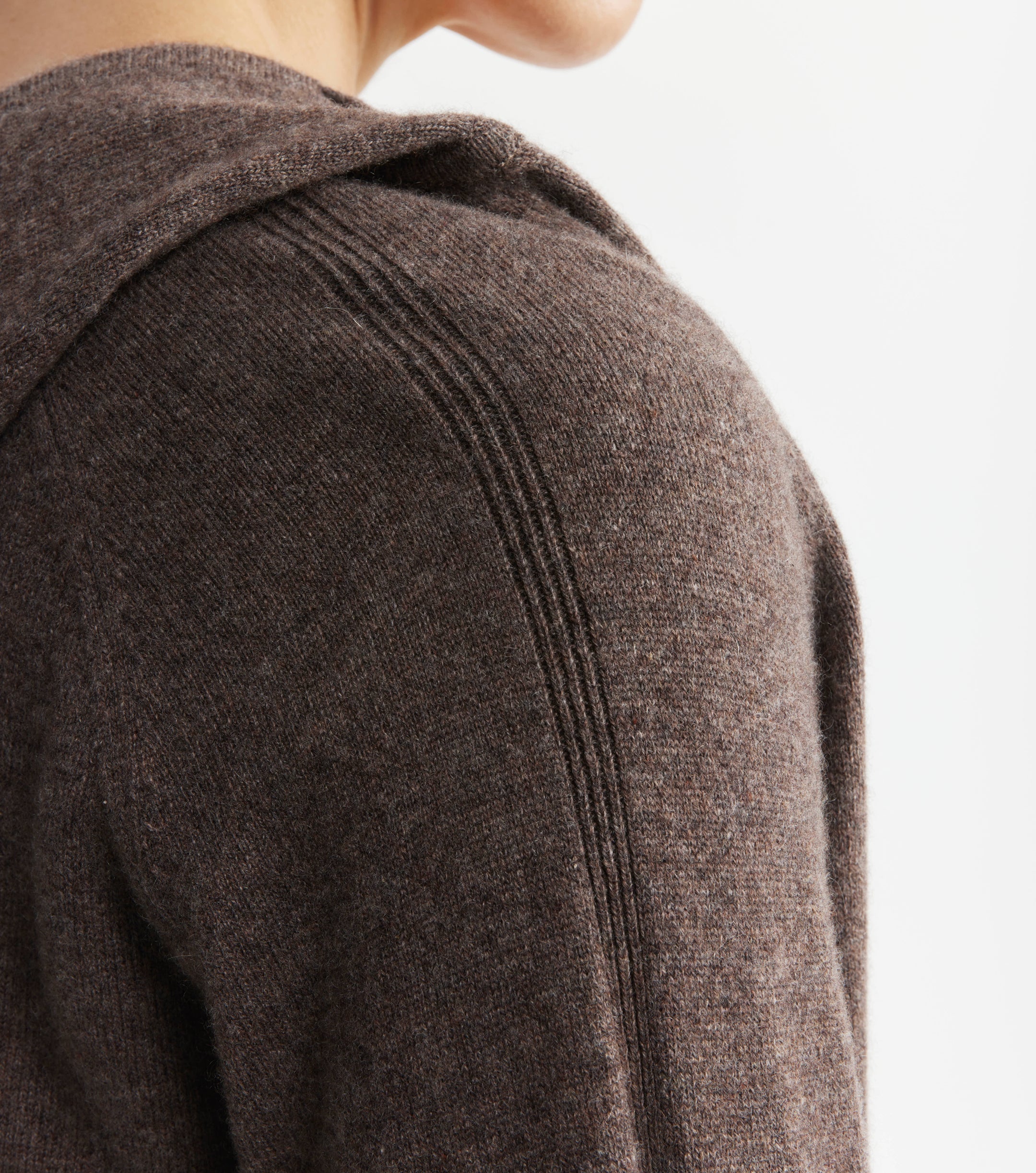 Essential Cashmere Zip Hoodie - Brown Melange