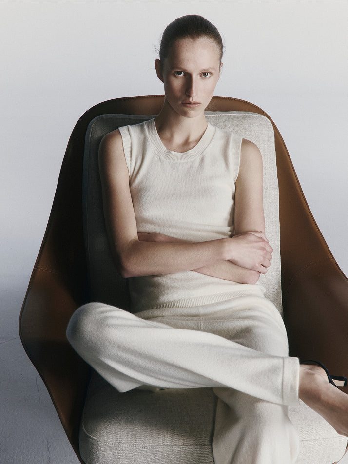 Cashmere Tank - Cream