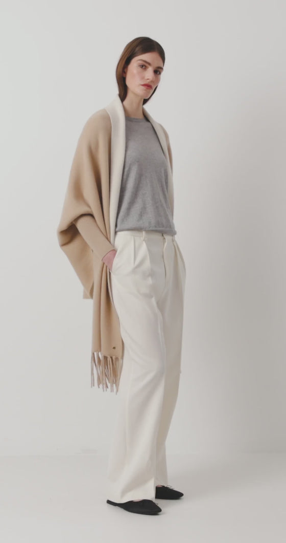 Cashmere Double Sided Jacket - Camel/Cream