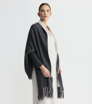 Cashmere Double Sided Jacket - Steel/Pebble