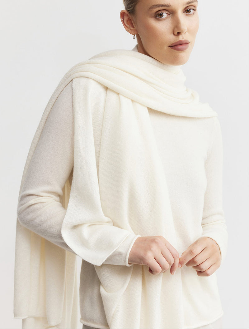 Cashmere Travel Wrap - Cream