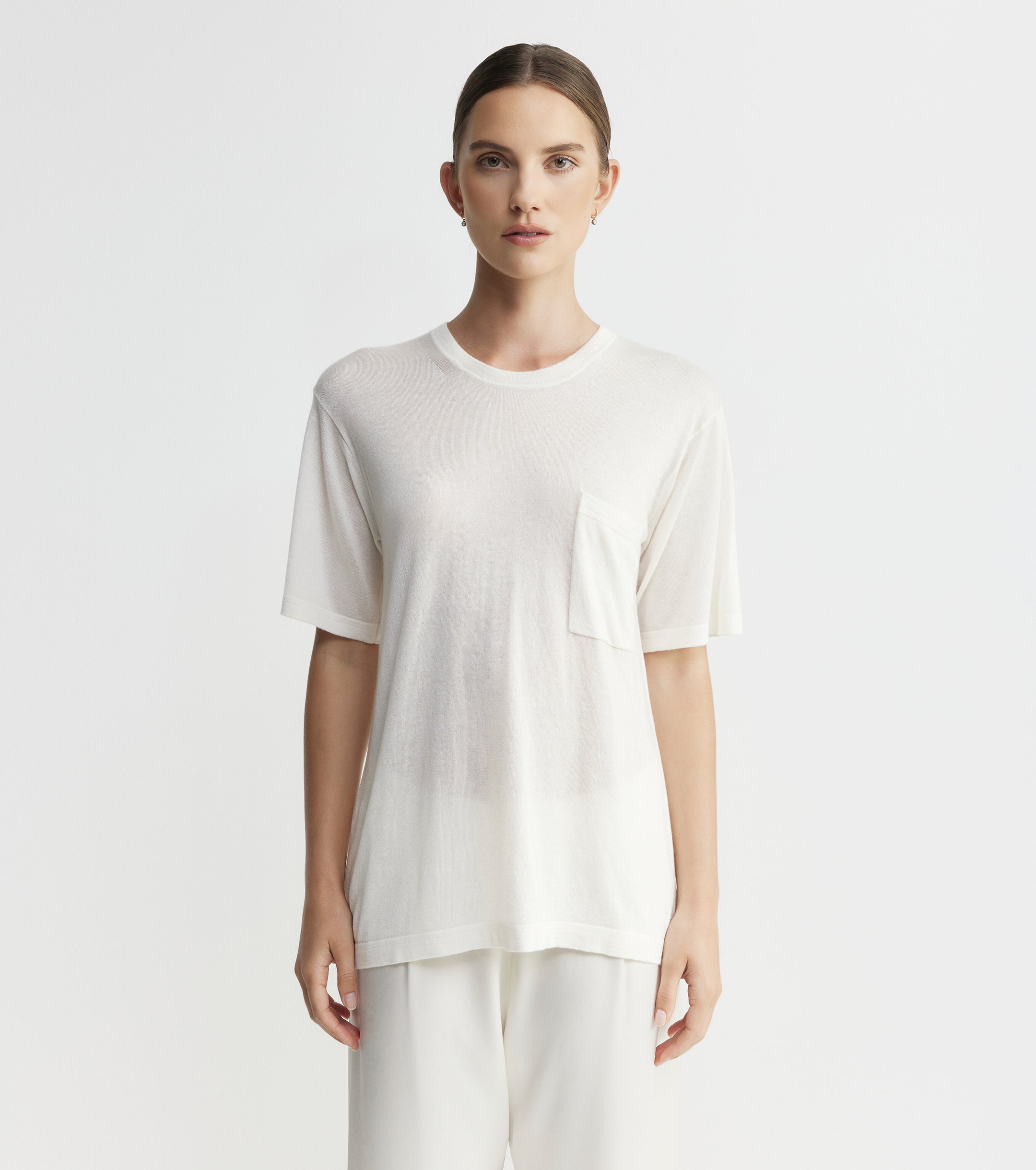 Fine Cashmere Tee - Ivory