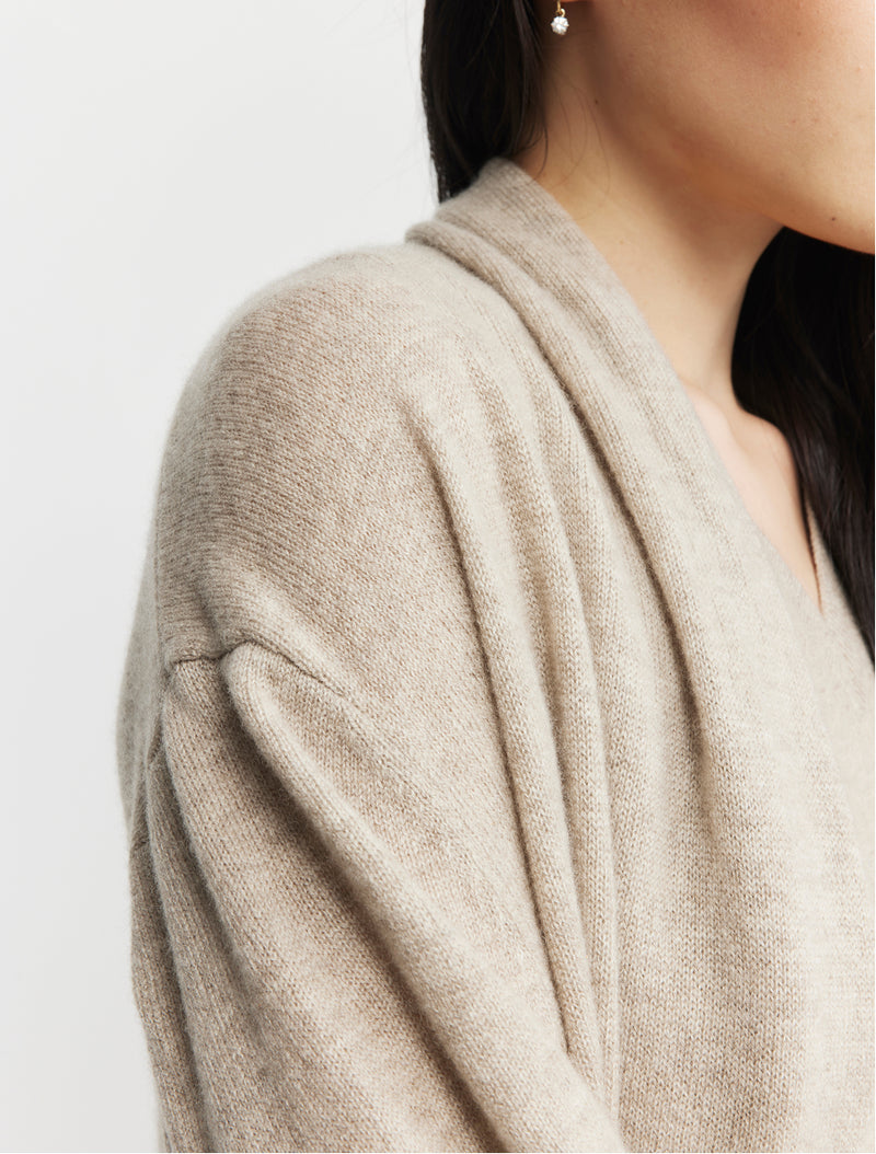 Featherweight Cashmere Longline Cardigan - Birch