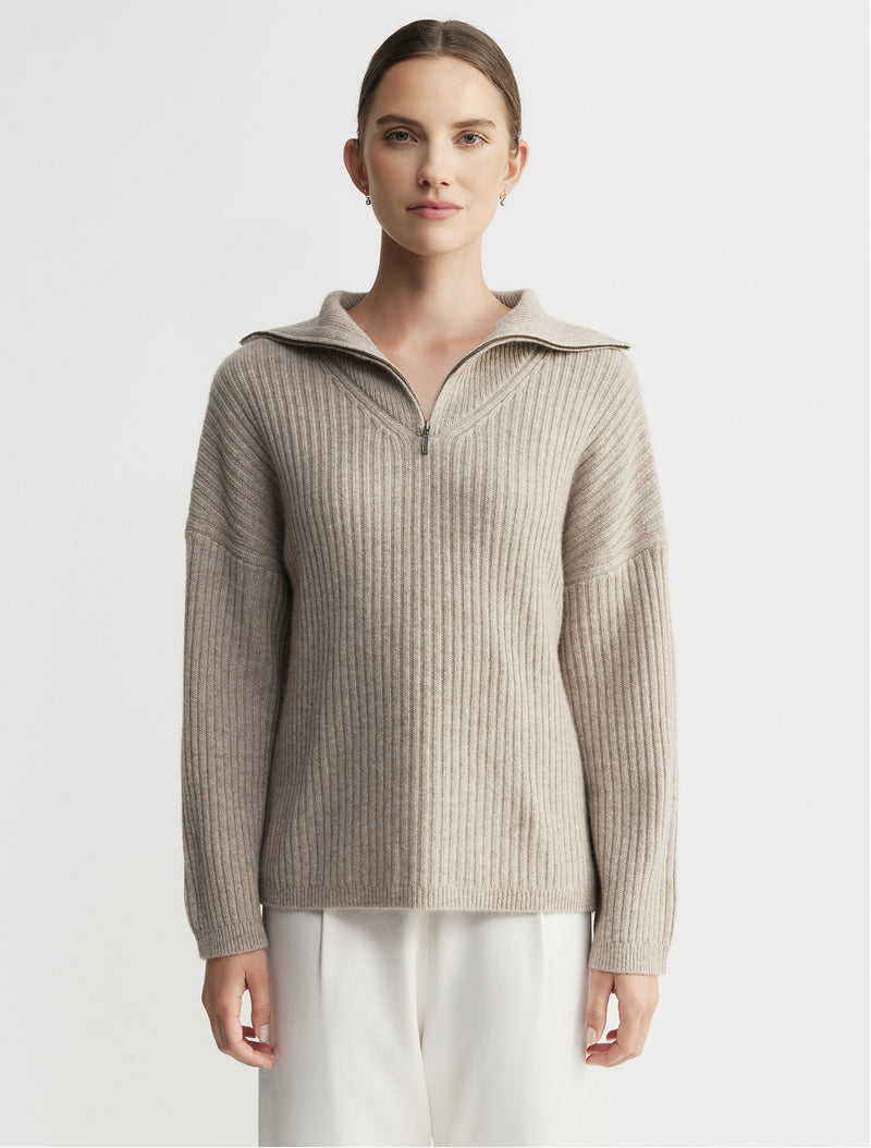 Luxe Cashmere Crew  Sweater - Cream