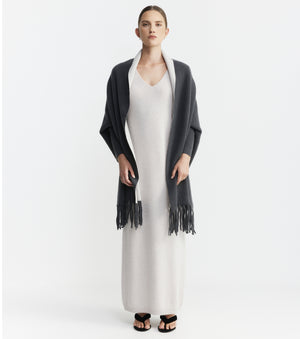 Cashmere Double Sided Jacket - Steel/Pebble