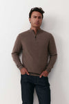 Mens Essential Cashmere 1/4 Zip Sweater